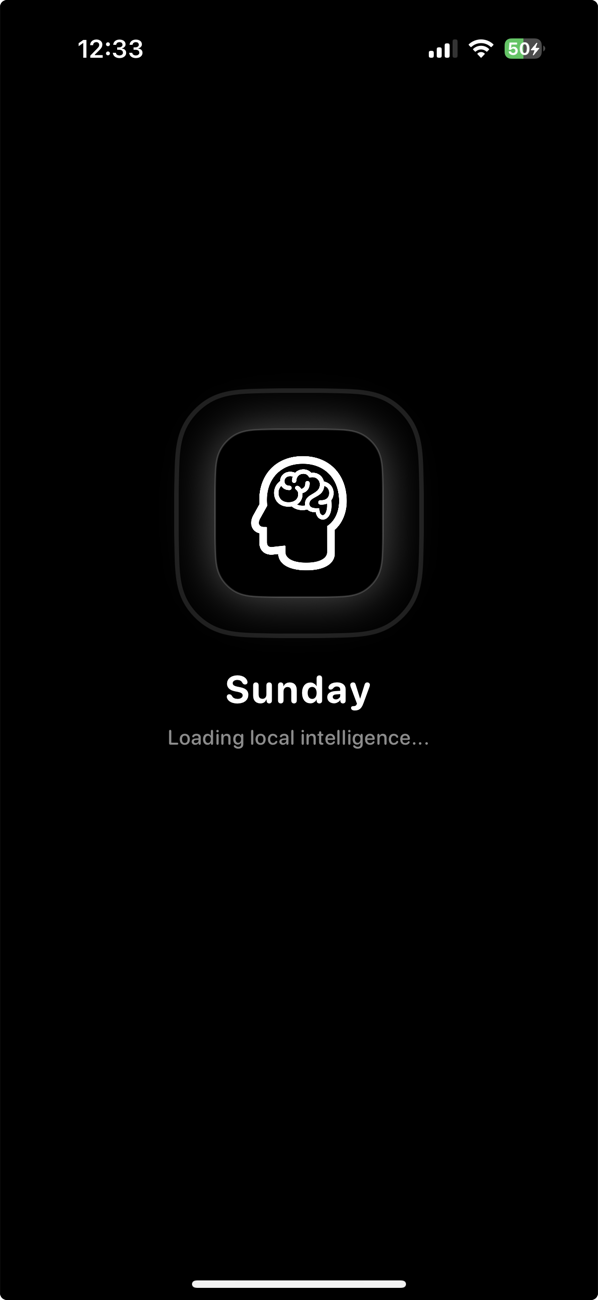 Sunday loading local intelligence on device